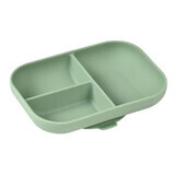 Assiette compartimentée en silicone avec ventouse, vert sauge, Beaba