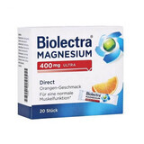 Biolectra Magnesio Direct Ultra, 400 mg, 20 sobres, Hermes Arzneimittel