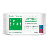 Lingettes purifiantes No Spot avec lotion tonifiante, 20 pièces, Doctor Fiterman