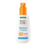 Sensitive Advanced Ambre Solaire Lichaamsspray voor volwassenen, SPF 50+, 150 ml, Garnier