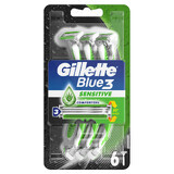 Maquinilla de afeitar desechable Blue3 Sensitive, 6 piezas, Gillette