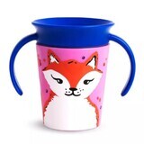 Taza de entrenamiento Miracle 360 Wildlove con asas, +6 meses, Red Fox, 177 ml, Munchkin