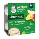 Postre bio de manzana, piña y coco, +6 meses, 4x90gr, Gerber