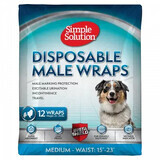 Pañales para perros machos tamaño mediano (M), 12 unidades, Simple Solution