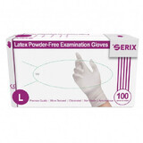 Set 100 Guantes Látex Examen Nepudrate 5.7g Blanco SERIX (M)