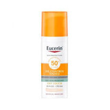 Crema gel con protezione solare SPF 50+ tonalità chiara, 50 ml, Eucerin