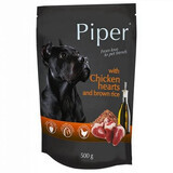 Comida húmeda para perros con corazones de pollo y arroz integral Adult, 500 g, Piper