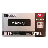 Guantes de nitrilo negro, XL, 100 unidades, Medica