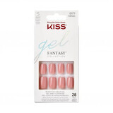 Uñas de Gel Postizas Color Fantasía, Cintas Cortas Squoval, Beso