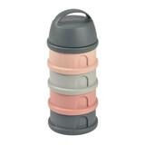 Melkcontainer met 4 compartimenten, Mineral Grey/Pink, Beaba