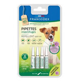 Pipetas antiparasitarias repelentes de geraniol para perros de menos de 10 kg, 4 X 1 ml, Francodex