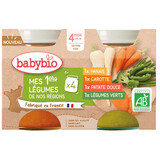 Confezione multipla di verdure ecologiche, 4 x 130 g, BabyBio