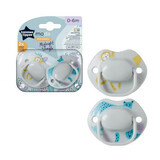 Chupetes ortodónticos de moda, 0 - 6 meses, Blanco, 2 pcs, Tommee Tippee