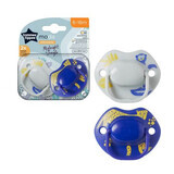 Chupetes ortodónticos Moda, 6 - 18 meses, Blanco / Azul, 2 pzs, Tommee Tippee