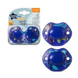 Chupetes ortodónticos de moda, 6 - 18 meses, Azul, 2 pcs, Tommee Tippee