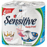 Sensitive 3-lagiges duftendes Toilettenpapier 4 Rollen, 150 m