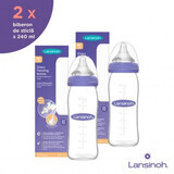 Pack de flacons en verre, 2 x 240 ml, Lansinoh