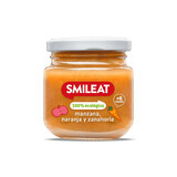 Puré ecológico de manzana, naranja y zanahoria, +6 meses, 130 g, Smileat