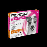 Frontline Tri-Act spot-on solución para perros de 5-10 kg, 3 pipetas x 1 ml, Frontline