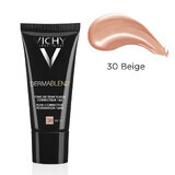 Vichy DermaBlend Base de maquillaje correctora con cobertura de 16 horas, tono Beige 30, 30 ml