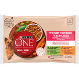 Purina One Comida húmeda de pavo y cerdo para perros, 4 piezas