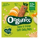 Barritas ecológicas de avena integral con manzana y naranja, +12 meses, 6 barritas x 23 g, Organix