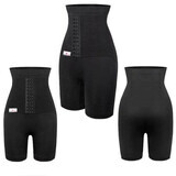 Mallas reductoras con cinturón abdominal postparto integrado, Talla L, Negro, Wondermom