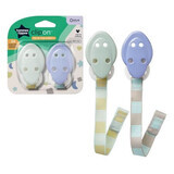 Set de 2 portachupetes, +0 meses, Verde/Mov, Tommee Tippee