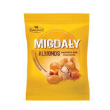 Almendras en caramelo y chocolate negro, 60 g, Eurohansa