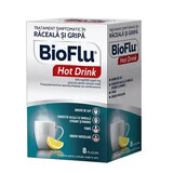 Bioflu Hot Drink, 500 mg/200 mg/4 mg gránulos para solución oral, 8 sobres, Biofarm