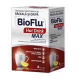 Bioflu Hot Drink Max, 1000 mg/200 mg/4 mg gránulos para suspensión oral, 8 sobres, Biofarm