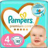 Pampers Premium Care Premium Care Pañal para Bebé Número 4, 9-14kg, 52 pcs