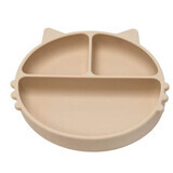 Piatto in silicone a scomparti con ventosa Kitty, 6 mesi+, Bubble Beige, Appekids