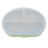 Piatto in silicone compartimentato con ventosa e coperchio, 6 mesi+, Raw Green, Appekids