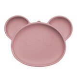 Piatto in silicone a ventosa Panda, 6 mesi+, Old Rose, Appekids