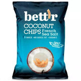 Chips de coco bio con sal marina francesa, 70 g, Bettr