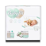 Couches Bio Jumbo pour nouveau-nés, No. 1, 0-3 Kg, 80 pièces, Babyfit