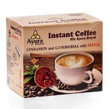 Café con ganoderma, stevie y canela Instant Coffee Mix, 10 bolsitas, Ayura Herbal