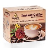 Café con ganoderma, stevia y vainilla Instant Coffee Mix, 10 bolsitas, Ayura Herbal