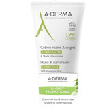 Crema hidratante para manos y uñas, 2x50 ml, A-Derma