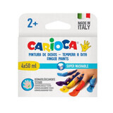 Acuarela Finger Baby, +2 años, 4 x 50 ml, Carioca