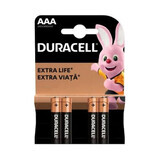 Pilas AAA Extra Life, 4 unidades, Duracell