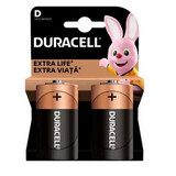 Pilas alcalinas D Extra Life, 2 uds, Duracell