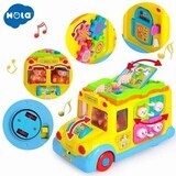 Autobús escolar de juguete con sonidos y luces, 12 meses+, Hola