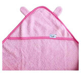 Serviette de bain à capuche avec oreilles, 80x80 cm, Rose, Tuxi Brands