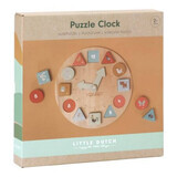 Puzzle 3D de madera con reloj, +2 años, Little Dutch