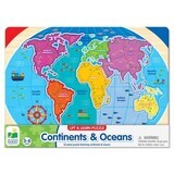 Learning Continents and Oceans Puzzle, 3-6 years, 22 pieces, The Learning Journey