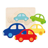 Colorful Little Cars layered puzzle, + 2 years, Goki