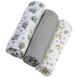 Set of 3 textile diapers BBC, 70x70 cm, Babyono