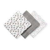 Lote de 3 pañales textiles para bebé, Bambú Gris, Babyono